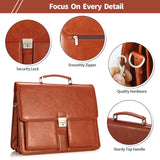 Jack&Chris® Mens New PU Leather Briefcase Messenger Bag Laptop Bag, MBYX015 - B (Red)