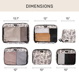 Jadyn Packing Cubes for Travel, 6 - Piece Large Packing Cube Organizer Set for Suitcase, Duffel Bag, Luggage, Multiple Sizes Travel Essentials (Desert Foliage)