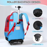 Jafeton Rolling Backpack for Boys, 3 PCS Gamer Boy Backpack Set with Lunch Box & Pencil Pouch, Roller Wheels School bag for Boys Kids Teens, Elementary Middle School, Kids Bookbag Casual Daypack