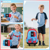 Jafeton Rolling Backpack for Boys, 3 PCS Gamer Boy Backpack Set with Lunch Box & Pencil Pouch, Roller Wheels School bag for Boys Kids Teens, Elementary Middle School, Kids Bookbag Casual Daypack
