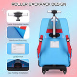 Jafeton Rolling Backpack for Boys, 3 PCS Gamer Boy Backpack Set with Lunch Box & Pencil Pouch, Roller Wheels School bag for Boys Kids Teens, Elementary Middle School, Kids Bookbag Casual Daypack