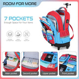 Jafeton Rolling Backpack for Boys, 3 PCS Gamer Boy Backpack Set with Lunch Box & Pencil Pouch, Roller Wheels School bag for Boys Kids Teens, Elementary Middle School, Kids Bookbag Casual Daypack