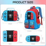 Jafeton School Backpack for Boys, 4 PCS Gamer Boy Backpack Set with Bento Box, Lunch Box & Pencil Pouch, Waterproof Schoolbag for Boys Kids Teens, Elementary Middle School, Kid Bookbag Casual Daypack