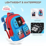 Jafeton School Backpack for Boys, 4 PCS Gamer Boy Backpack Set with Bento Box, Lunch Box & Pencil Pouch, Waterproof Schoolbag for Boys Kids Teens, Elementary Middle School, Kid Bookbag Casual Daypack