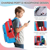 Jafeton School Backpack for Boys, 4 PCS Gamer Boy Backpack Set with Bento Box, Lunch Box & Pencil Pouch, Waterproof Schoolbag for Boys Kids Teens, Elementary Middle School, Kid Bookbag Casual Daypack