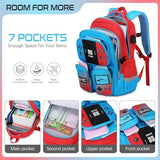 Jafeton School Backpack for Boys, 4 PCS Gamer Boy Backpack Set with Bento Box, Lunch Box & Pencil Pouch, Waterproof Schoolbag for Boys Kids Teens, Elementary Middle School, Kid Bookbag Casual Daypack