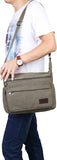 JAKAGO Canvas Messenger Bag Multi Pockets Shoulder Bag Cross body Satchel Bag for Business Travel Outdoor Daily Use (Green)