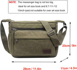 JAKAGO Canvas Messenger Bag Multi Pockets Shoulder Bag Cross body Satchel Bag for Business Travel Outdoor Daily Use (Green)