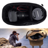 JAKAGO Shockproof Camera Insert Bag for SLR DSLR Mirrorless Camera Lens Flash Light Accessories Camera Pouch with Adjustable Dividers for Canon Nikon Sony Water Resistant Camera inner case(Black)