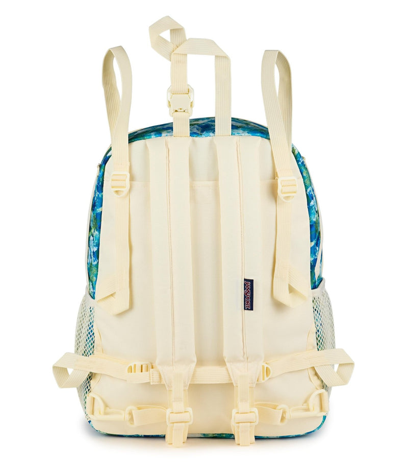 JanSport Central Adaptive Backpack – Wheelchair & Walker Compatible, Tuck - Away Shoulder Straps, Adjustable Backrest Loops & Anchor Straps, Iconic Design, Mia Brown White Flowers