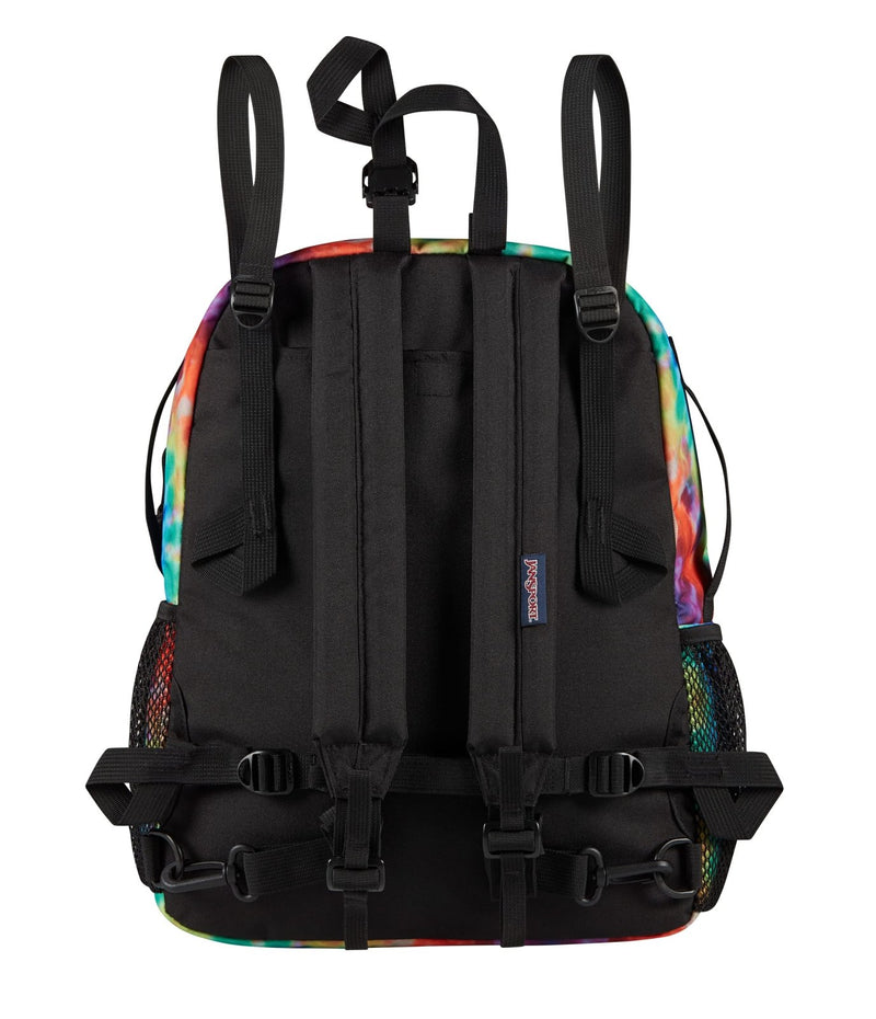 JanSport Central Adaptive Backpack – Wheelchair & Walker Compatible, Tuck - Away Shoulder Straps, Adjustable Backrest Loops & Anchor Straps, Iconic Design, Red/Multi Hippie Days
