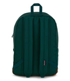 JanSport Cortlandt Laptop Backpack, Deep Juniper, 15” Laptop Sleeve - Synthetic Leather Shoulder Computer Bag with Large Compartment, Padded Straps - Rucksack for Men, Women
