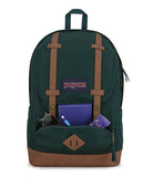 JanSport Cortlandt Laptop Backpack, Deep Juniper, 15” Laptop Sleeve - Synthetic Leather Shoulder Computer Bag with Large Compartment, Padded Straps - Rucksack for Men, Women