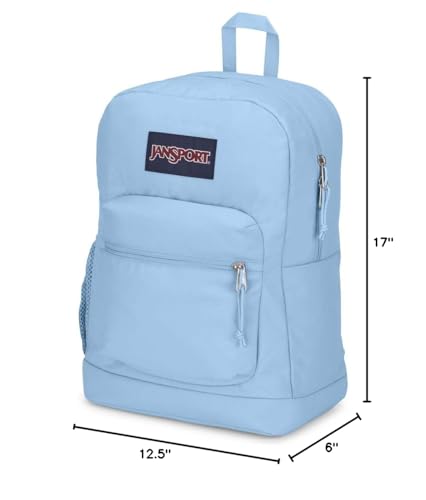 JanSport Cross Town Plus Backpack - Large Main Compartment, Side Water Bottle Pocket, 15 - Inch Padded Laptop Sleeve - Blue Dusk