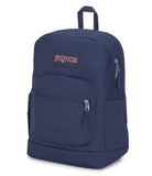 JanSport Cross Town Plus Backpack - Large Main Compartment, Side Water Bottle Pocket, 15 - Inch Padded Laptop Sleeve - Navy