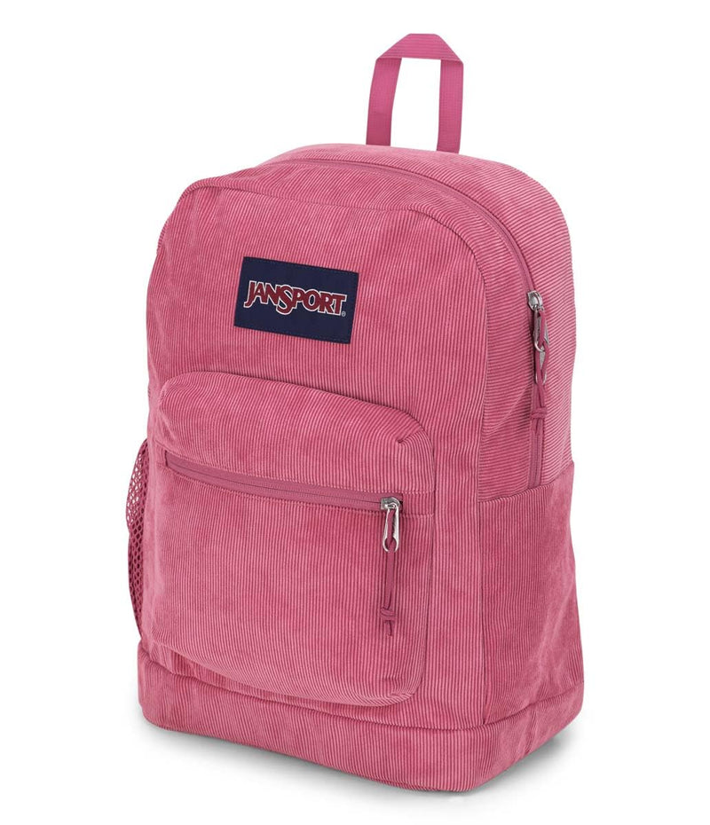 JanSport Cross Town Plus Remix Backpack - Padded Back Panel, Laptop Sleeve, and Front Pocket Organizer - Mauve Haze Corduroy