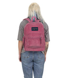 JanSport Cross Town Plus Remix Backpack - Padded Back Panel, Laptop Sleeve, and Front Pocket Organizer - Mauve Haze Corduroy