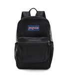 JanSport Eco Mesh Backpack, Red Tape, 17” x 12.5” x 6” - Large Semi-Transparent Bag for Adults with Laptop Sleeve, Padded Back Panel, Black