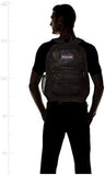 JanSport Eco Mesh Backpack, Red Tape, 17” x 12.5” x 6” - Large Semi-Transparent Bag for Adults with Laptop Sleeve, Padded Back Panel, Black