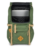 JanSport Hatchet Backpack – 15 - inch Padded Laptop Compartment, Dual Water Bottle Pockets, Side Compression Straps, Cargo Green
