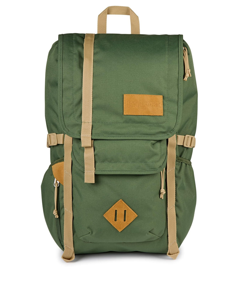 JanSport Hatchet Backpack – 15 - inch Padded Laptop Compartment, Dual Water Bottle Pockets, Side Compression Straps, Cargo Green