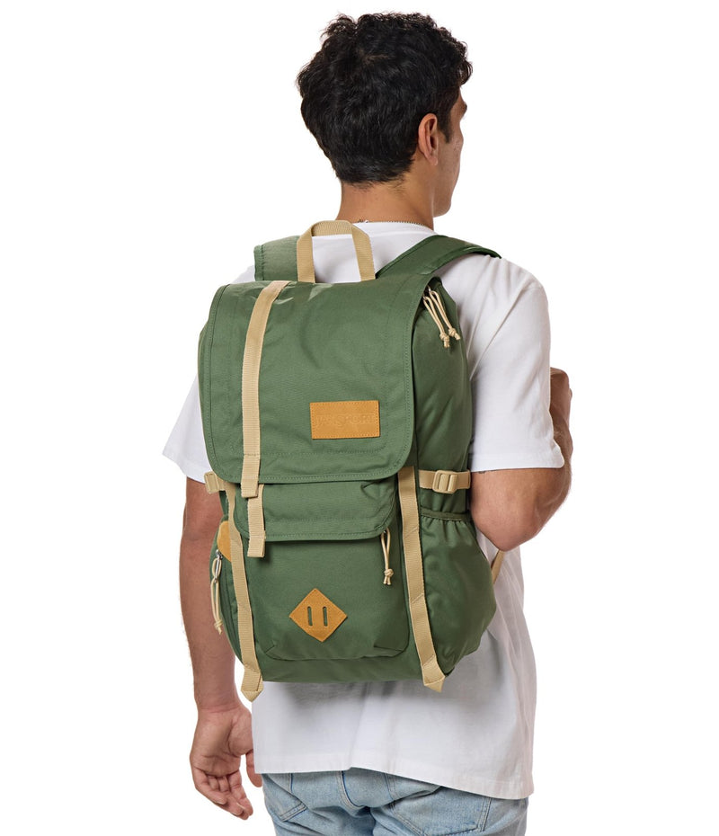 JanSport Hatchet Backpack – 15 - inch Padded Laptop Compartment, Dual Water Bottle Pockets, Side Compression Straps, Cargo Green