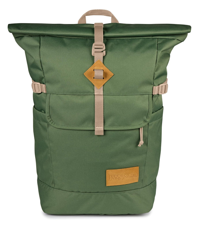 JanSport Hatchet Rolltop Backpack - 17 - inch Padded Laptop Sleeve, Spacious Main Compartment, Dual Water Bottle Pockets, Cargo Green