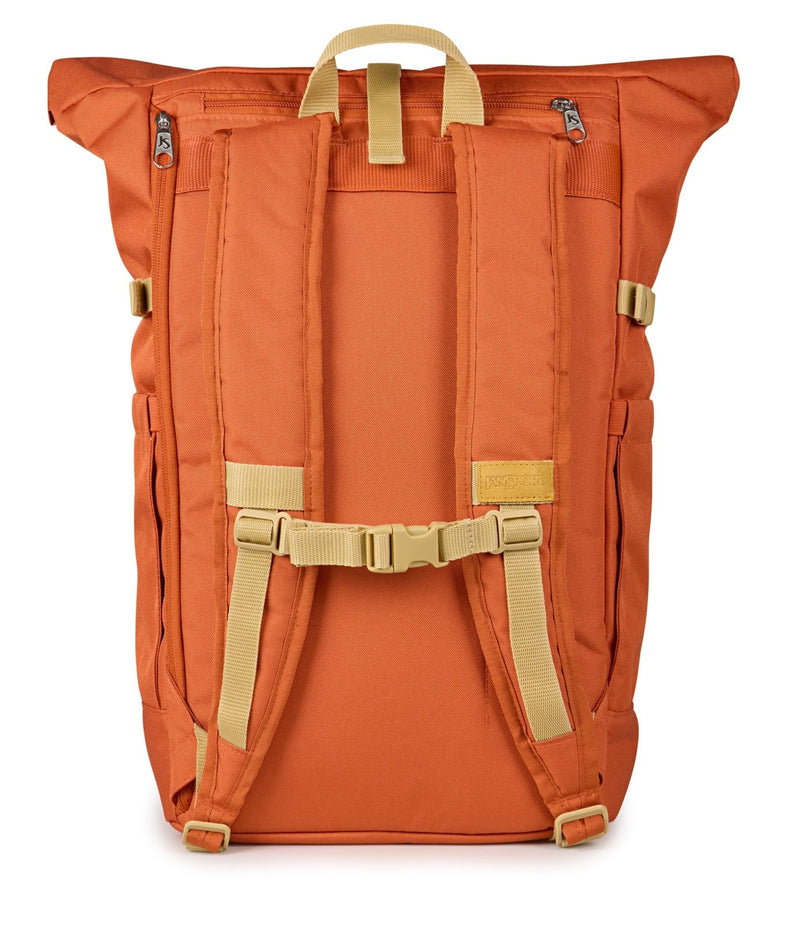 JanSport Hatchet Rolltop Backpack - 17 - inch Padded Laptop Sleeve, Spacious Main Compartment, Dual Water Bottle Pockets, Dune Red