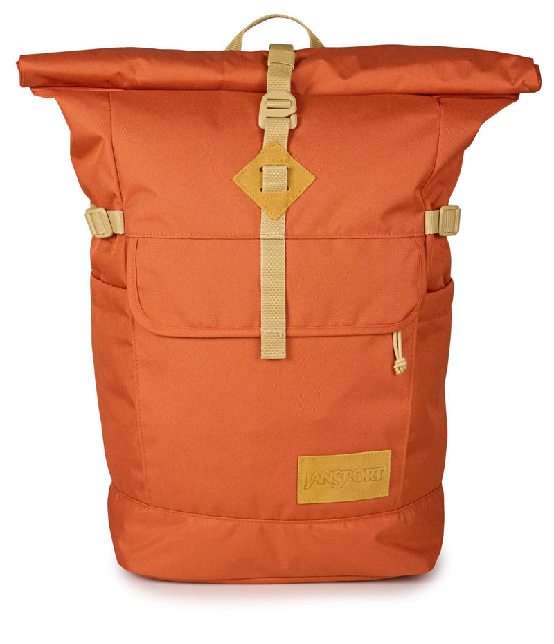 JanSport Hatchet Rolltop Backpack - 17 - inch Padded Laptop Sleeve, Spacious Main Compartment, Dual Water Bottle Pockets, Dune Red
