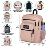 JanSport Laptop Backpack - Computer Bag with 2 Compartments, Ergonomic Shoulder Straps, 15” Laptop Sleeve, Haul Handle - Happy Hearts Black