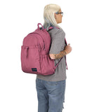 JanSport Lounge Pack – Large Main Compartment, Dual Water Bottle Pockets, Front Drawcord Pocket, Padded Laptop Sleeve, Mauve Haze