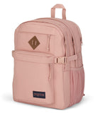 JanSport Main Campus FX Backpack - Travel or Work Bag w 15 - Inch Laptop Pack with Leather Trim, Misty Rose
