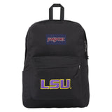 JanSport NCAA Officially Licensed Backpack, Lsu Tigers, Superbreak Plus with Padded 15'' Laptop Sleeve, Spacious Computer Bag for Men & Women, Durable Daypack with Bottle Pocket, Black