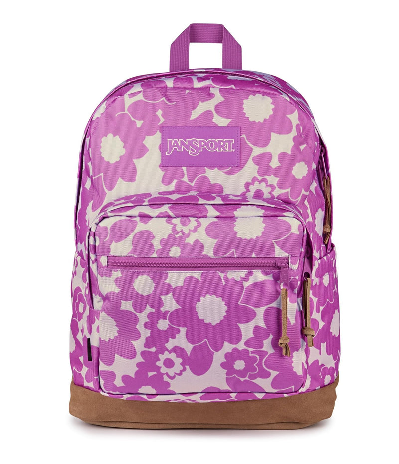 JanSport Right Pack Backpack - Durable Daypack with Padded 15 Laptop Sleeve, Spacious Main Compartment & Integrated Water Bottle Pocket - Blossom Bae Pink