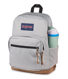 JanSport Right Pack Backpack - Durable Daypack with Padded 15 Laptop Sleeve, Spacious Main Compartment & Integrated Water Bottle Pocket - Grounded Grey