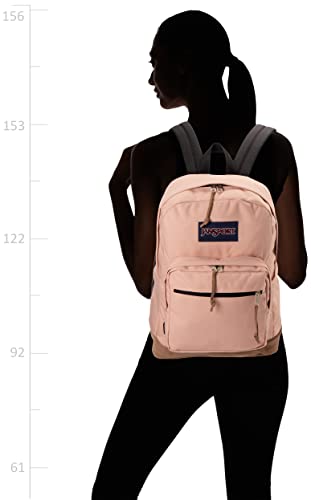 JanSport Right Pack Backpack - Durable Daypack with Padded 15" Laptop Sleeve, Spacious Main Compartment & Integrated Water Bottle Pocket - Misty Rose