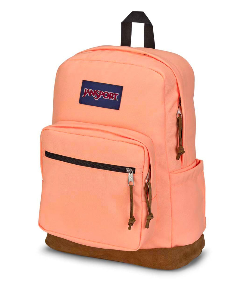 JanSport Right Pack Backpack - Durable Daypack with Padded 15" Laptop Sleeve, Spacious Main Compartment & Integrated Water Bottle Pocket - Peach Neon