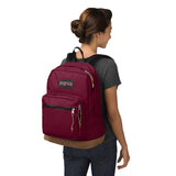 JanSport Right Pack Backpack - Durable Daypack with Padded 15" Laptop Sleeve, Spacious Main Compartment & Integrated Water Bottle Pocket - Russet Red