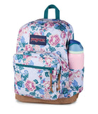 JanSport Right Pack Backpack - Durable Daypack with Padded 15" Laptop Sleeve, Spacious Main Compartment & Integrated Water Bottle Pocket - Rustic Roses Moon Flower/Blu/Pnk/Grn