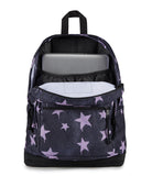 JanSport Right Pack Backpack - Durable Daypack with Padded 15" Laptop Sleeve, Spacious Main Compartment & Integrated Water Bottle Pocket, Sprayed Stars Pastel Lilac