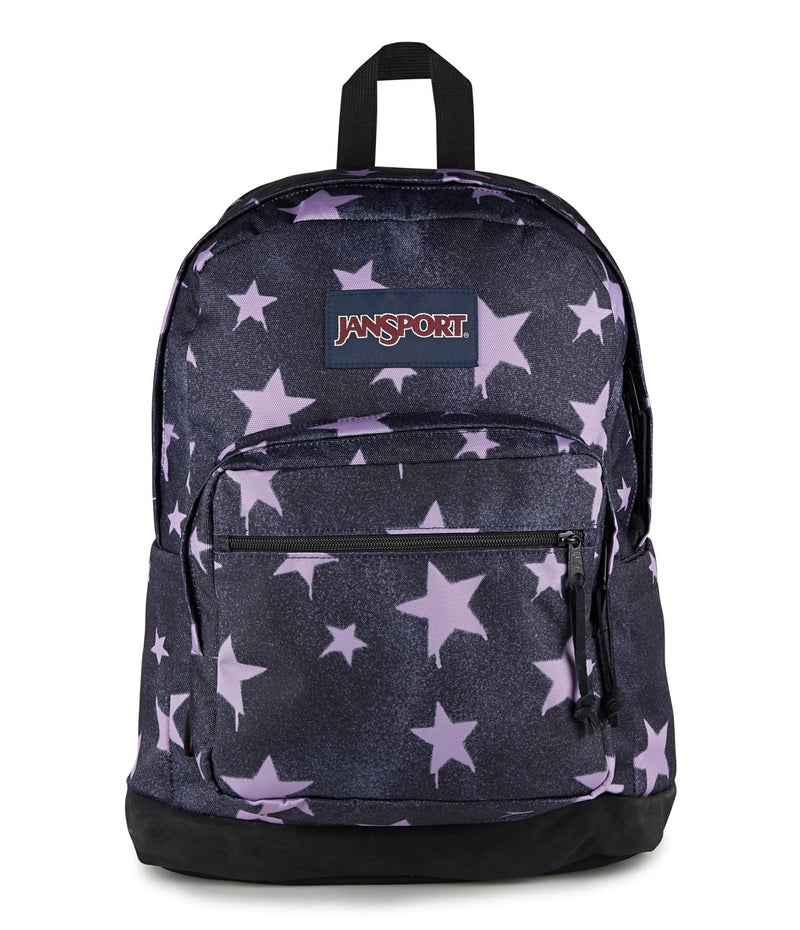 JanSport Right Pack Backpack - Durable Daypack with Padded 15" Laptop Sleeve, Spacious Main Compartment & Integrated Water Bottle Pocket, Sprayed Stars Pastel Lilac