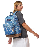 JanSport Right Pack Backpack - Durable Daypack with Padded 15" Laptop Sleeve, Spacious Main Compartment & Integrated Water Bottle Pocket - Yeehaw And Horses Elemental Blue/Cream