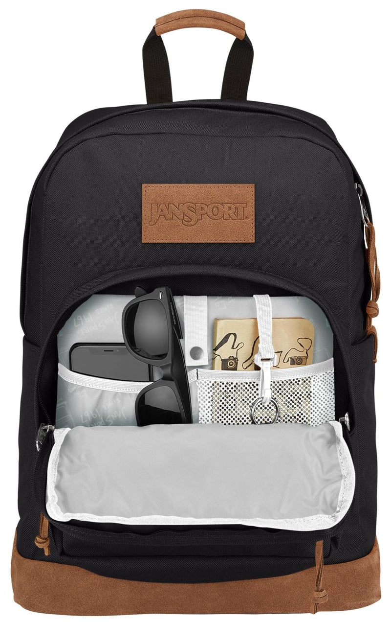 JanSport Right Pack Premium Backpack - Daypack with 15" Laptop Sleeve, Main Compartment, Water Bottle Pocket, Black