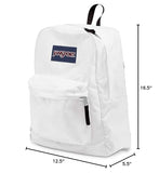 JanSport Superbreak Backpack - Durable, Lightweight Premium Backpack, White