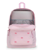 JanSport Superbreak Plus FX Backpack - Work, Travel, or Laptop Bag with Water Bottle Pocket - Embroidered Bows