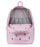 JanSport Superbreak Plus FX Backpack - Work, Travel, or Laptop Bag with Water Bottle Pocket - Pink Ice Cherry Emb