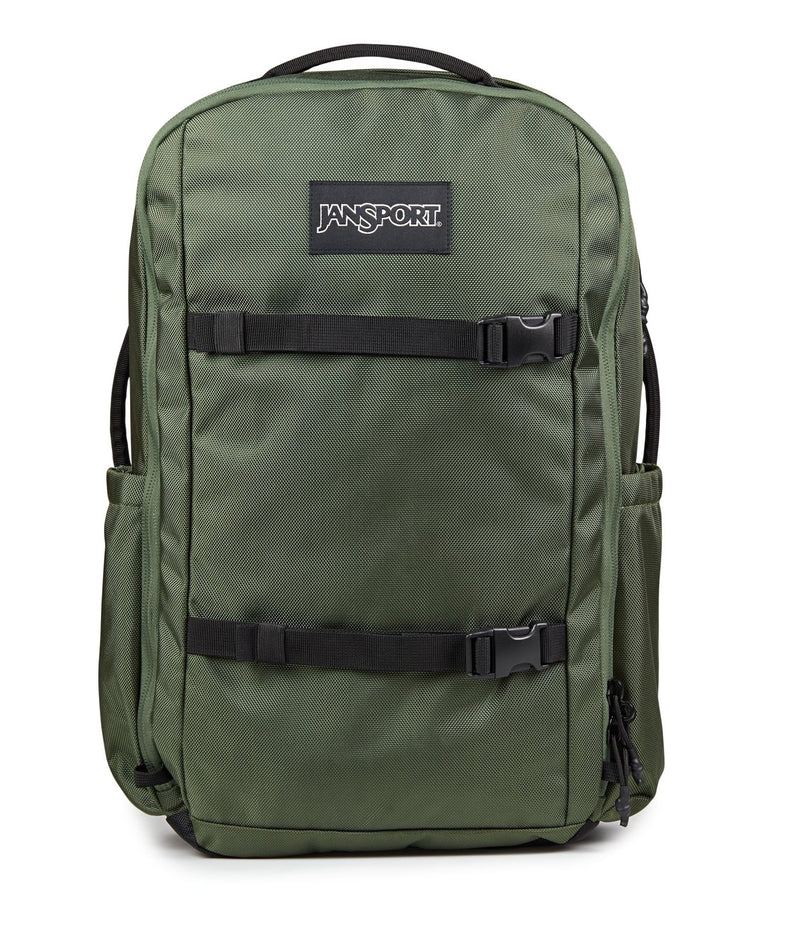 JanSport Venture Pack – Travel Pack With Large Main Compartment with Compression Straps, Dual Water Bottle Pockets, Padded Hip Belt & Luggage Trolley Pass - Through, Cargo Green