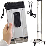 Japard Folding Carrying Cart, Luggage Cart with 2 Wheels One Way, Compact for Travel Trolley School with Bungee Cord for Light Duty 22lbs