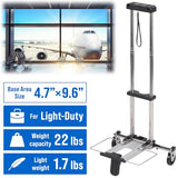 Japard Folding Carrying Cart, Luggage Cart with 2 Wheels One Way, Compact for Travel Trolley School with Bungee Cord for Light Duty 22lbs