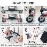 Japard Folding Carrying Cart, Luggage Cart with 2 Wheels One Way, Compact for Travel Trolley School with Bungee Cord for Light Duty 22lbs